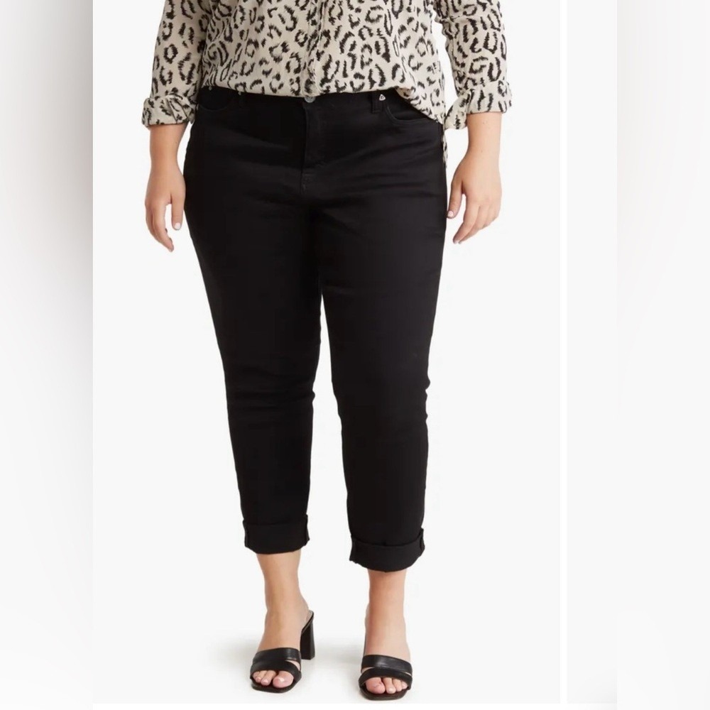 KUT from the Kloth Jeans Womens Plus Size 24W Katy Boyfriend Black Stretch